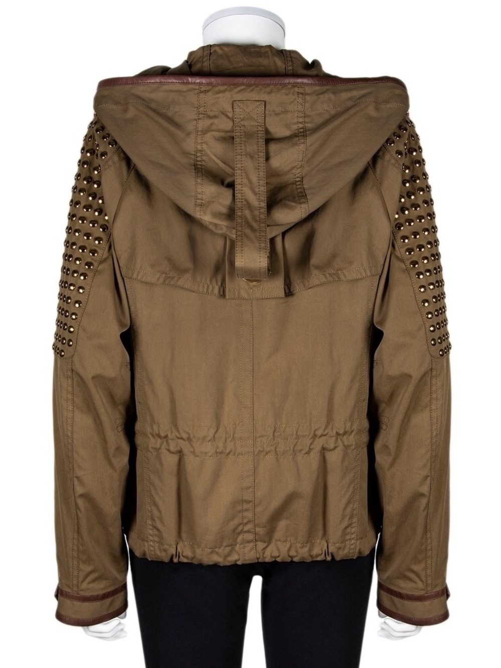 Burberry Brit Olive Green Studded Zip-Up Jacket - Picture 3 of 8